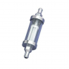 Filtru benzina lung sticla crom 7,9mm intrare furtun