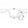 Ghidon TRW APEHANGER STEEL  25.4 CHROME PLATED  CABLE INDENT MCL136CKK